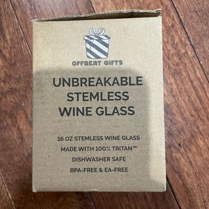 Unbreakable stemless wine glass